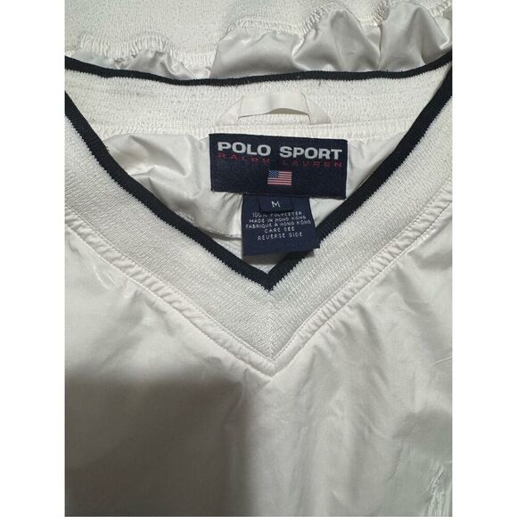 Polo Sport Ralph Lauren vintage off white preppy windbreaker jacket M - Picture 2 of 9